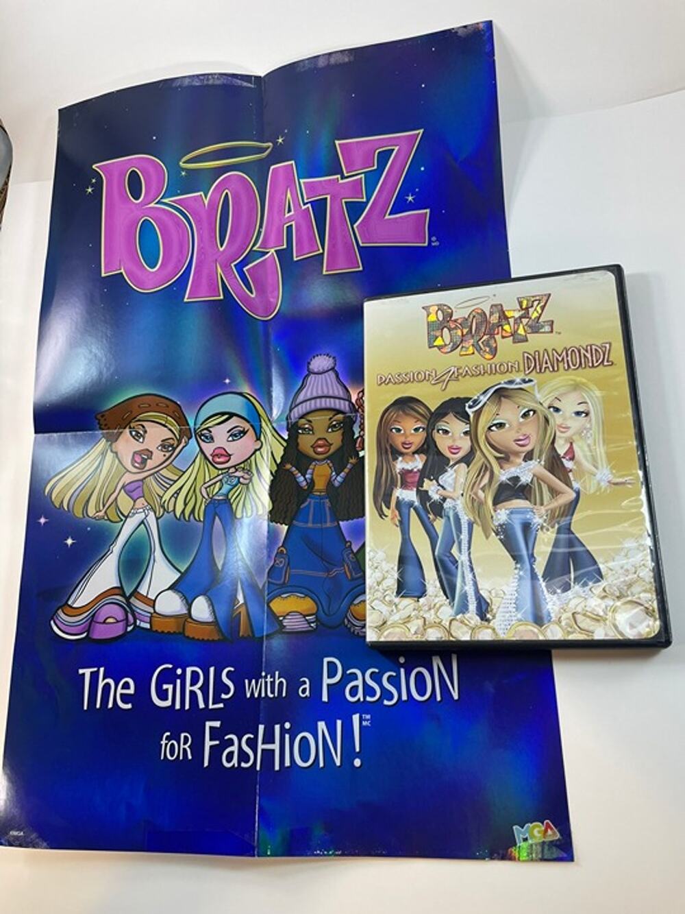 Bratz: Passion 4 Fashion Diamondz DVD (2006) & Vintage Holographic Bratz Poster
